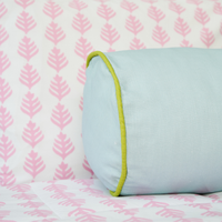 Blue/Green Two-Toned Round Bolster Pillow: Full/Queen, 9" x 36"