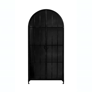 Black Metal Glass Cabinet - Pick up in Store Only!