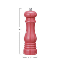 Enameled Rubberwood Salt/Pepper Mill, Pink