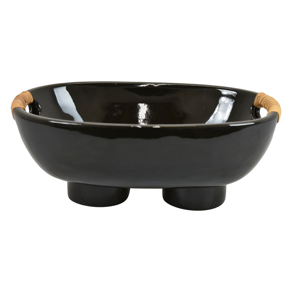 Black Double Footed Bowl