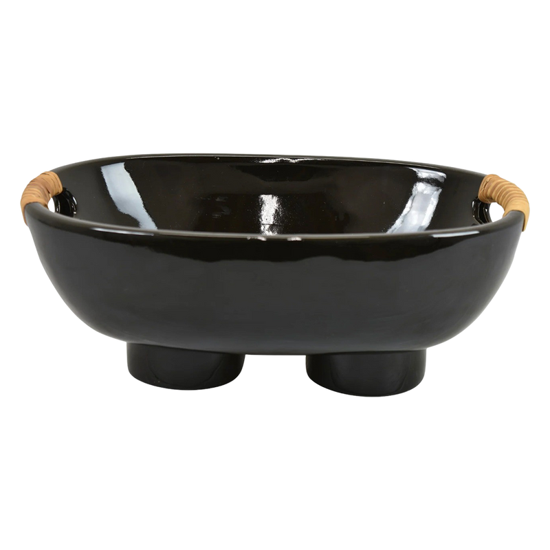 Black Double Footed Bowl