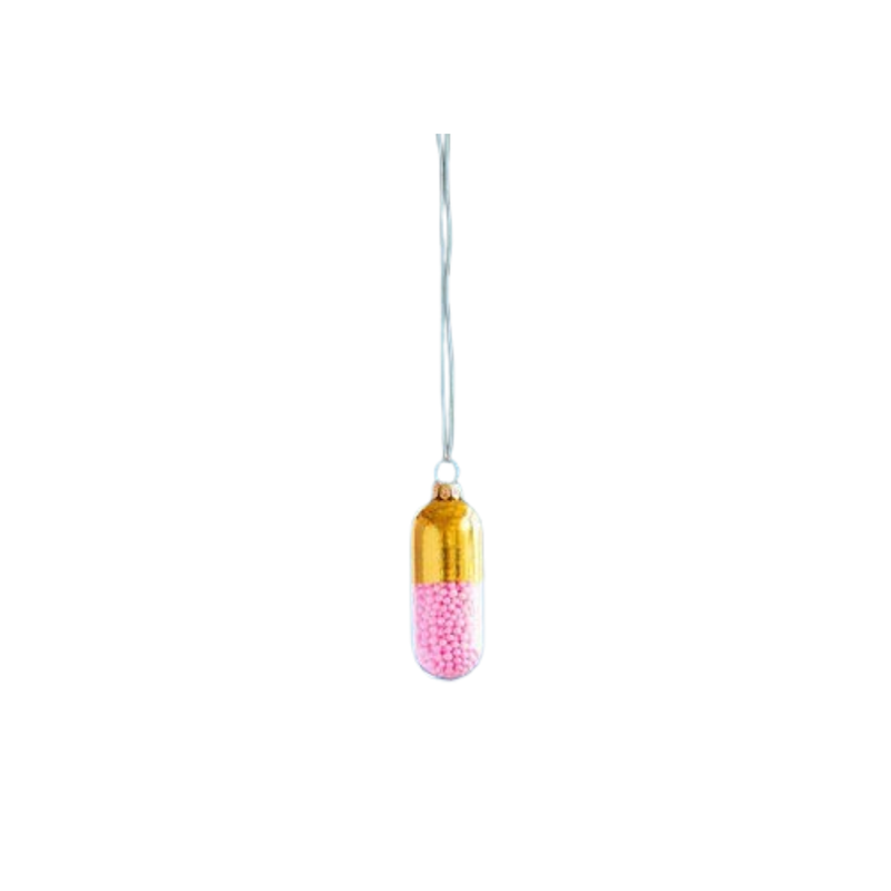 Happy Pill Ornaments - Available in 4 Bright Colors