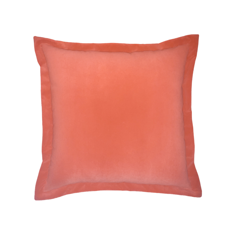 Indoor/Outdoor Velvet Flange Pillow - Coral-Pillow-Dwell Chic
