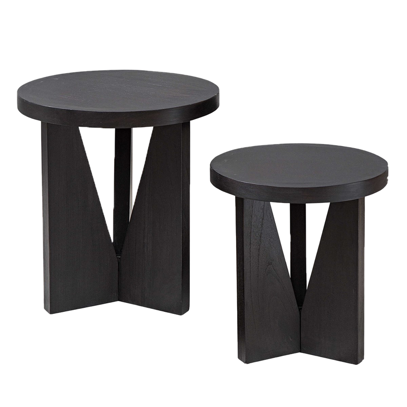 Modern Espresso Nesting Tables Set of 2- Pick up in Store-Side Table-Dwell Chic