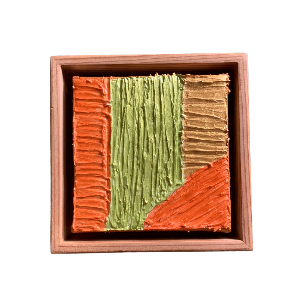 Orange and Green Abstract in Natural Frame