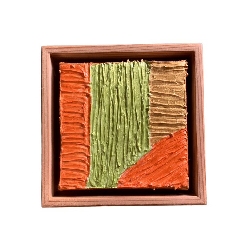 Orange and Green Abstract in Natural Frame