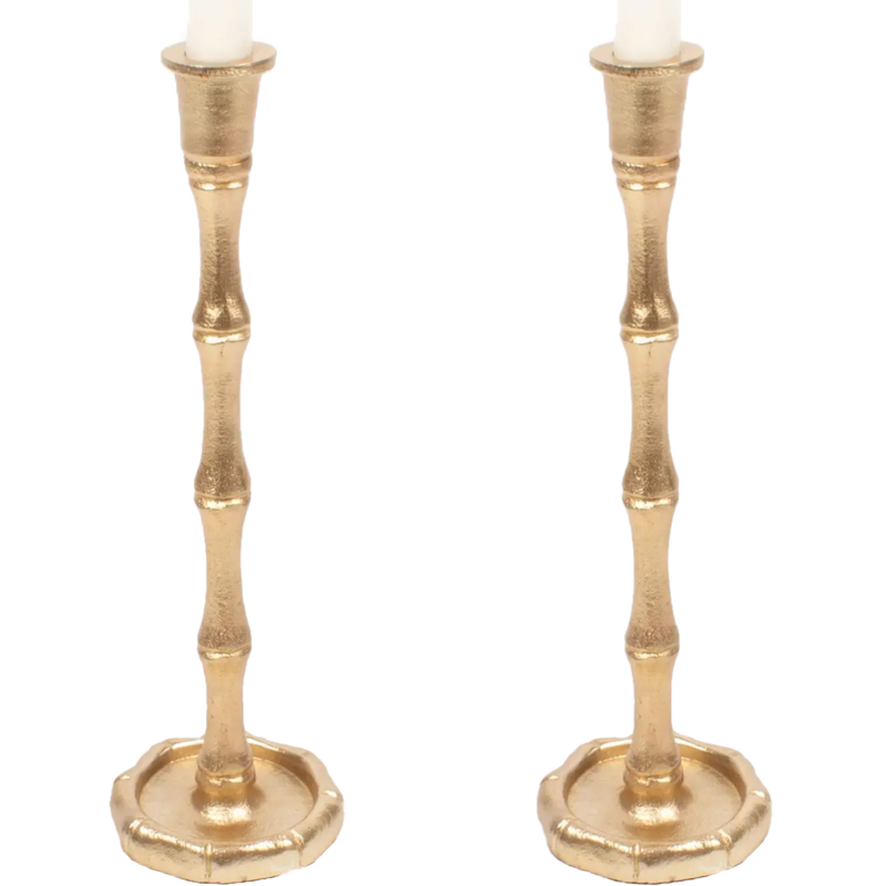 Antique Brass Taper Candle Holder Set of 2