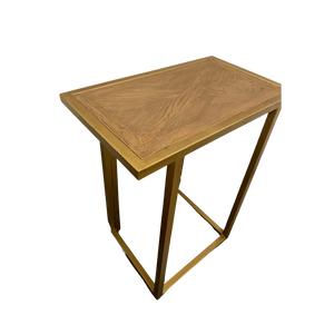 Wood Top and Gold Side Table - Pick Up in Store Only!