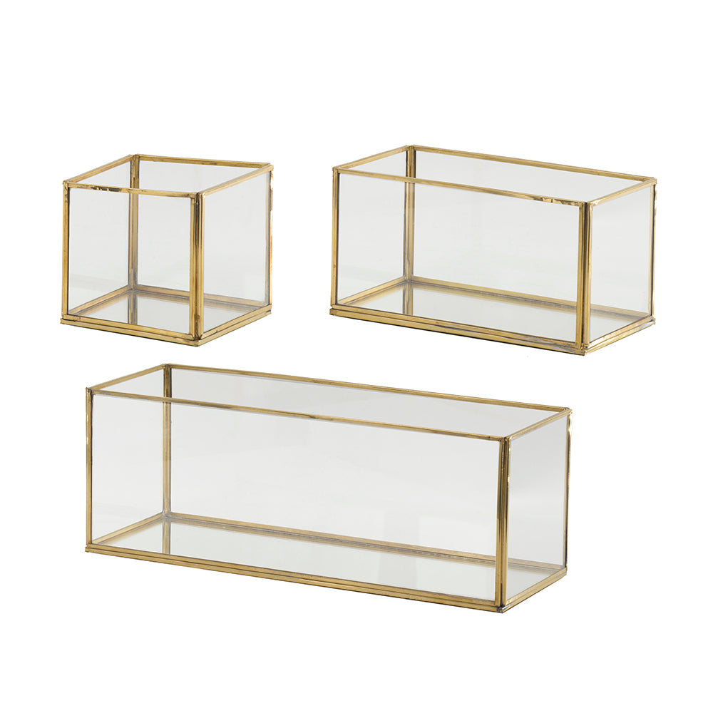 Set of 3 Glass Boxes-Box-Dwell Chic