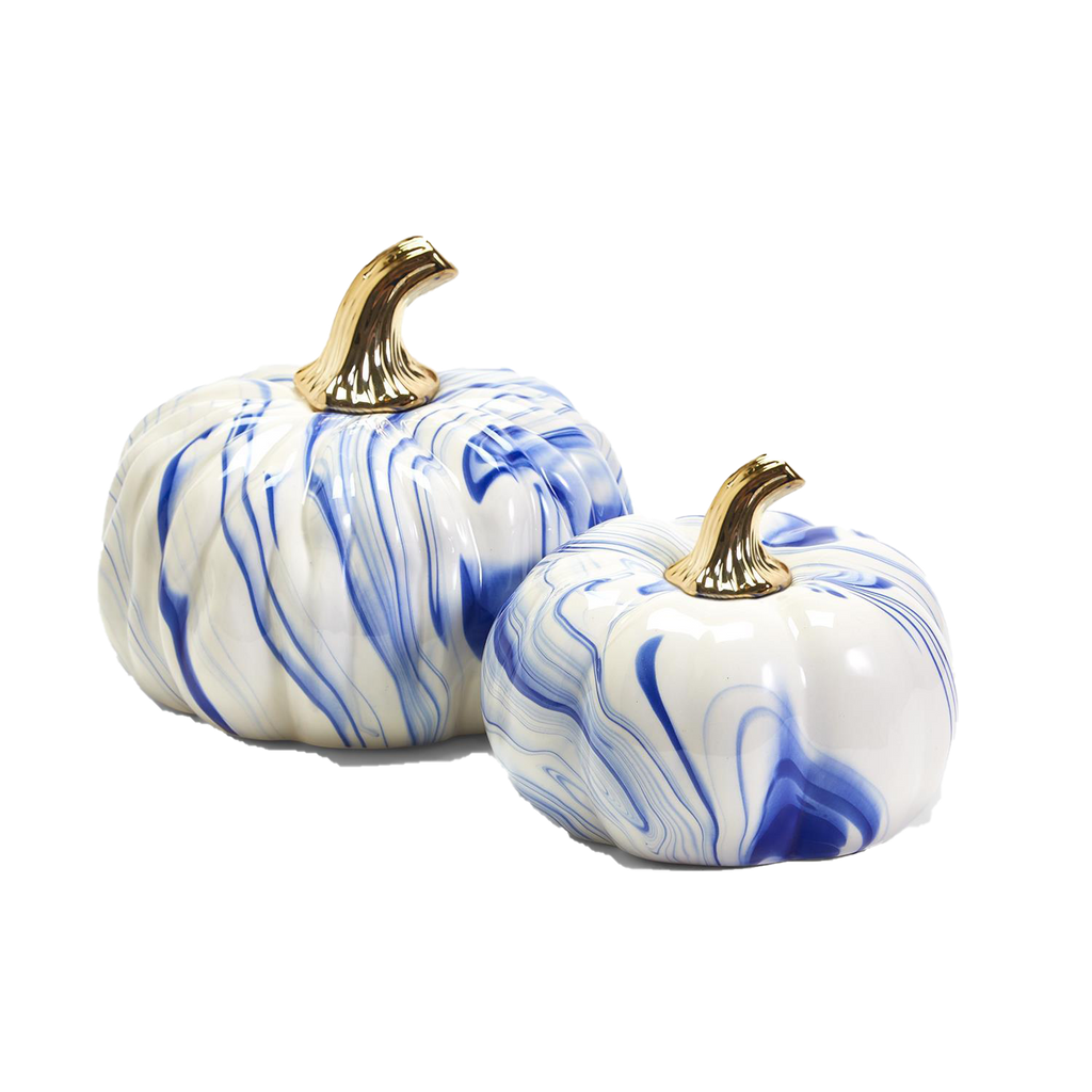 Marbled Blue and White Pumpkin-2 Sizes Available