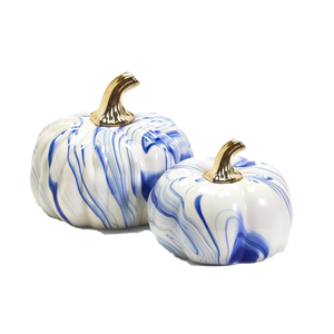 Marbled Blue and White Pumpkin-2 Sizes Available