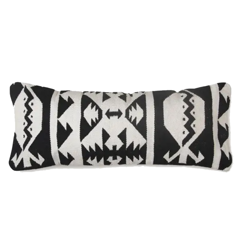 Black and White Kilim Lumbar Pillow-Pillow-Dwell Chic