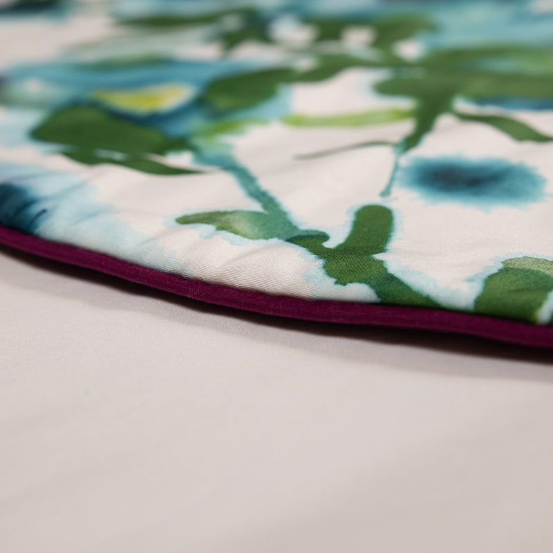 Dwell Chic-Blue and Purple Watercolor floral treeskirt-Tree Skirt
