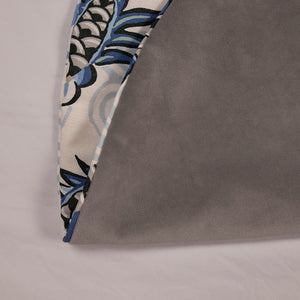 Dwell Chic-Blue and Grey Dragon Patterned Tree Skirt-Tree Skirt