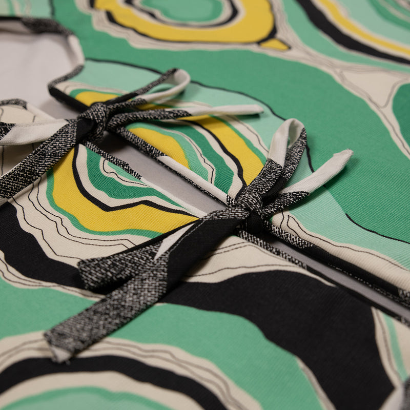 Dwell Chic-Green, Yellow and Black Patterned Tree Skirt-Tree Skirt