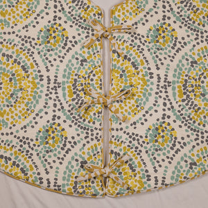Dwell Chic-Green, Blue and Yellow Polka Dotted Tree Skirt-Tree Skirt