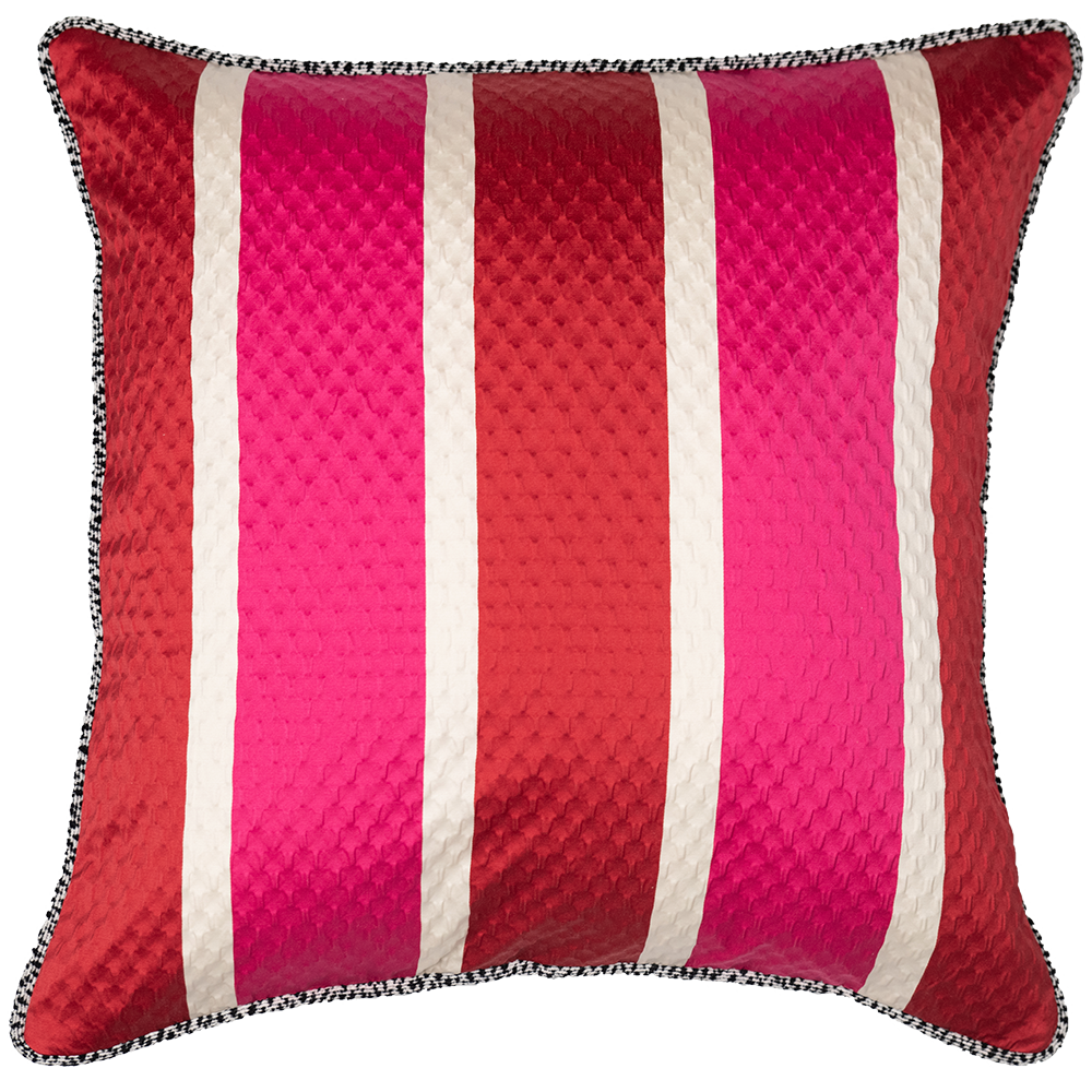Pink and Red Striped Pillow-Pillow-Dwell Chic