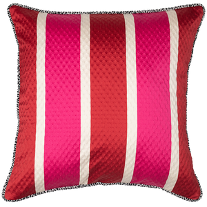 Pink and Red Striped Pillow-Pillow-Dwell Chic