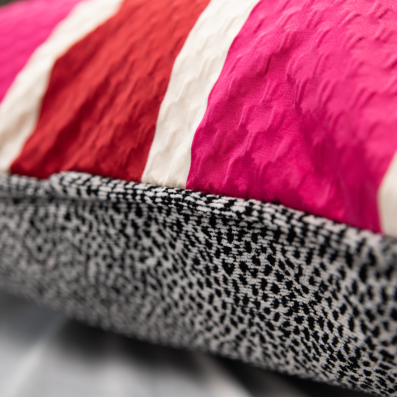 Dwell Chic-Pink and Red Striped Pillow-Pillow