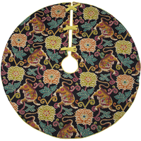 Dwell Chic-Black, Purple and Chartruse Tiger Woven Tree Skirt with Green Back-Tree Skirt