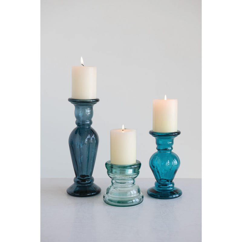 Medium Recycled Glass Candle Holder