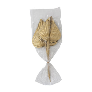 Dried Natural Spear Cut Palm Bunch, Gold Finish