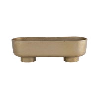 Decorative Cast Aluminum Footed Bowl, Gold Finish-Bowl-Dwell Chic
