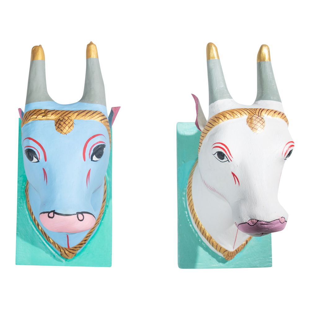 Colorful Cow Bust-Wall DŽcor-Dwell Chic