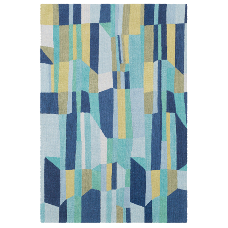 Blue and Green Technicolor Rug-Rug-Dwell Chic