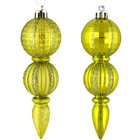 Glittery Bulb Finial Ornament Set of 6-Ornament-Dwell Chic