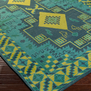 Dwell Chic-Green and Blue Aztec Rug-Rug