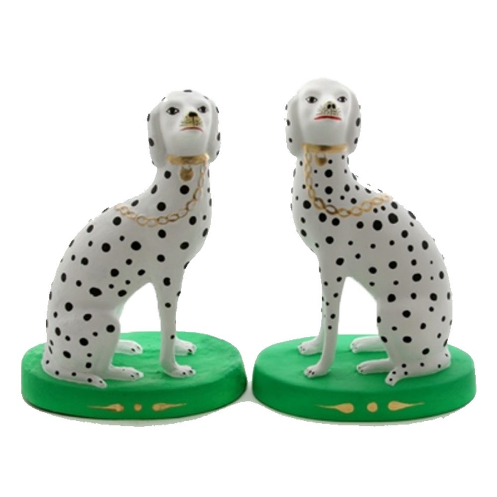 Matte Green Dalmatian Figurines-Ornament-Dwell Chic