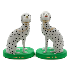 Matte Green Dalmatian Figurines-Ornament-Dwell Chic