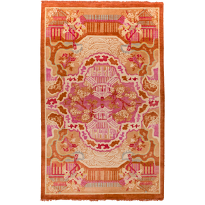 Orange and Pink Oriental Rug-Rug-Dwell Chic