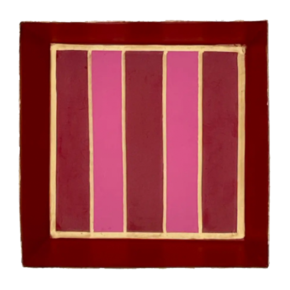 Pink and Red Striped Cocktail Napkin Tray-Tray-Dwell Chic