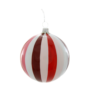 Dwell Chic-Red and White Pinwheel Bauble Ornament-Ornament
