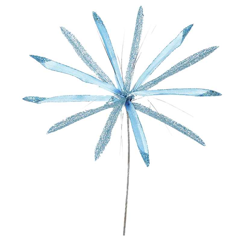 Dwell Chic-Sky Blue Flower Christmas Pick-Ornament