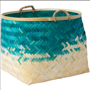 Dwell Chic-Teal Ombre Bamboo Basket-Basket