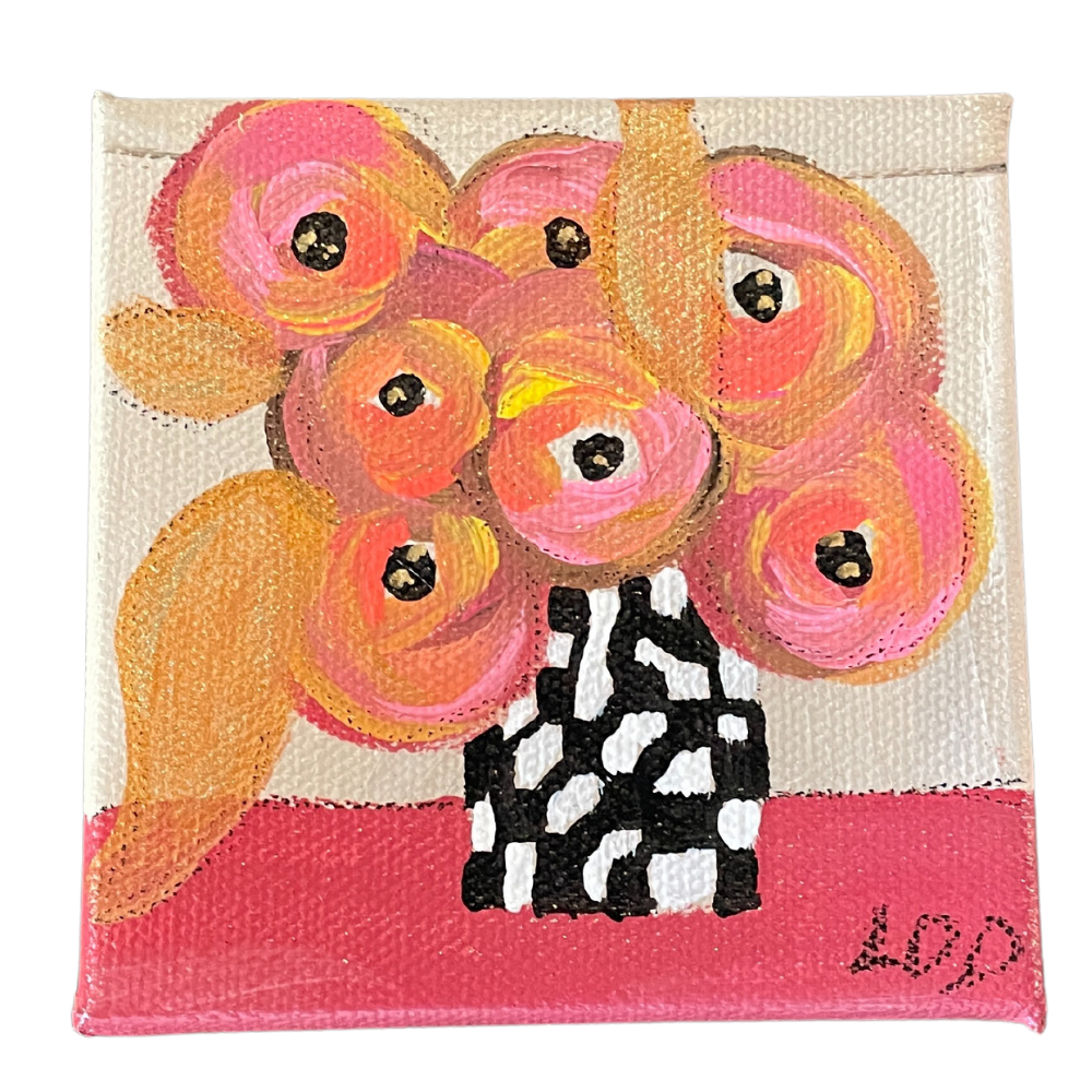 LDR - Geometric Flower Art With Only Pink Hearts