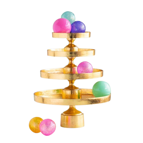 Gold Leafed 4-Tiered Stand