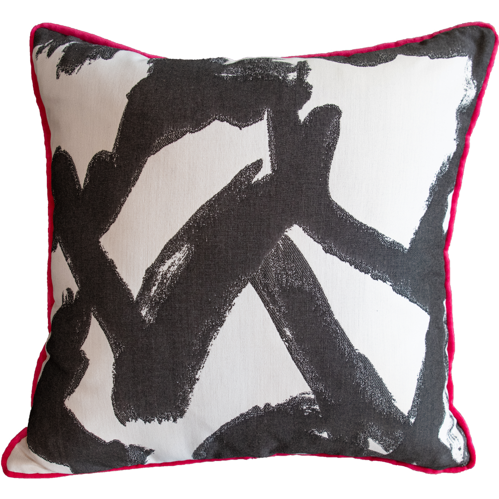 Pink Velvet and Geometric Print Pillow-Pillow-Dwell Chic