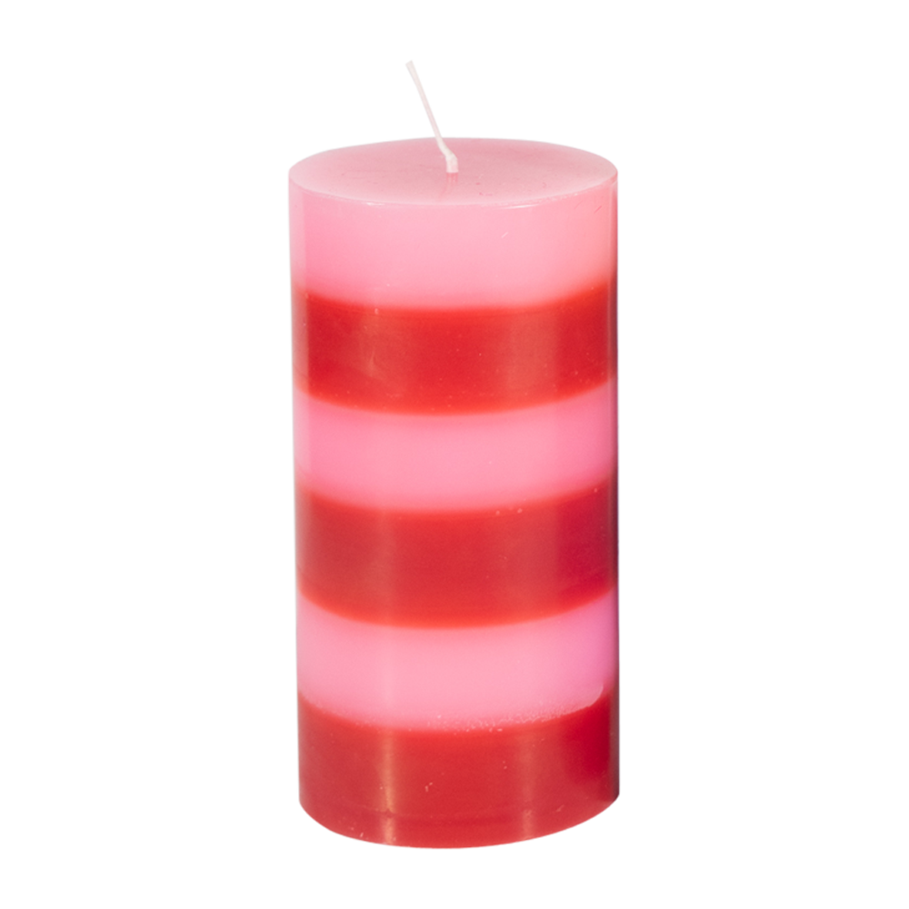 Perfectly Pink and Red Striped Candles-Candle-Dwell Chic
