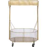 Rolling Away Gold Cart-Bar Cart-Dwell Chic