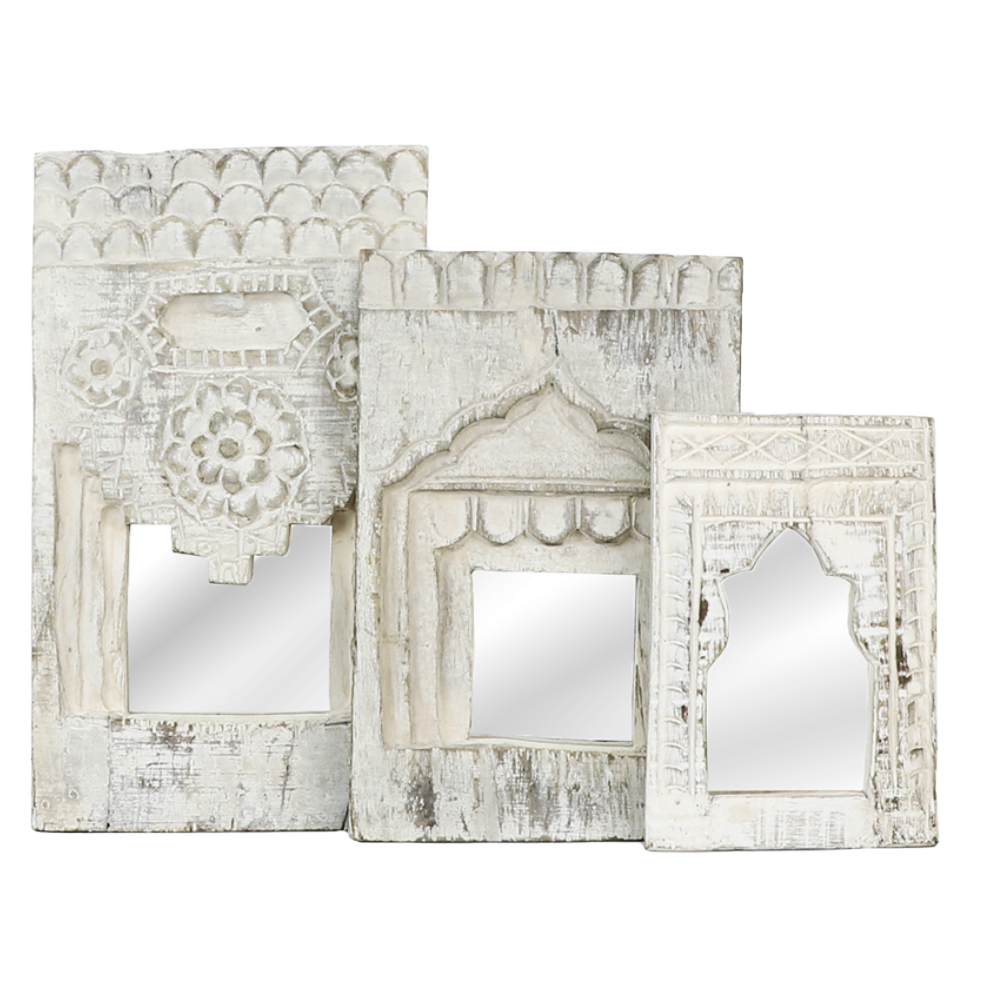 Bleached Niche Mirrors Set of 3-Mirrors-Dwell Chic