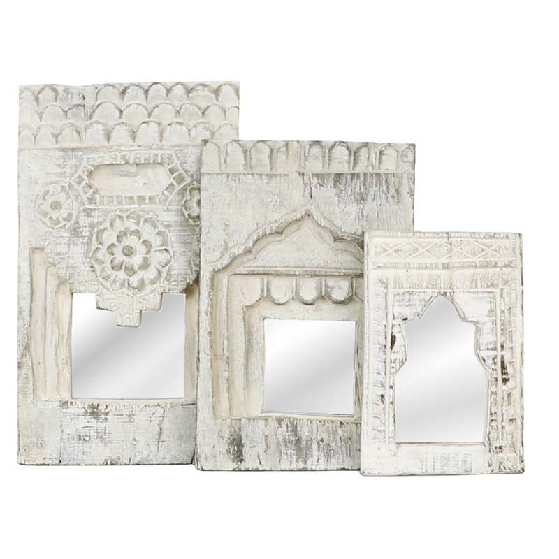 Bleached Niche Mirrors Set of 3-Mirrors-Dwell Chic