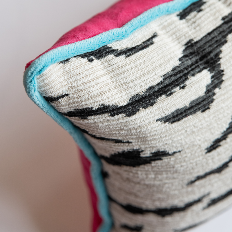Dwell Chic-Pink Velvet and White Tiger Pillow-Pillow