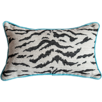 Pink Velvet and White Tiger Pillow-Pillow-Dwell Chic