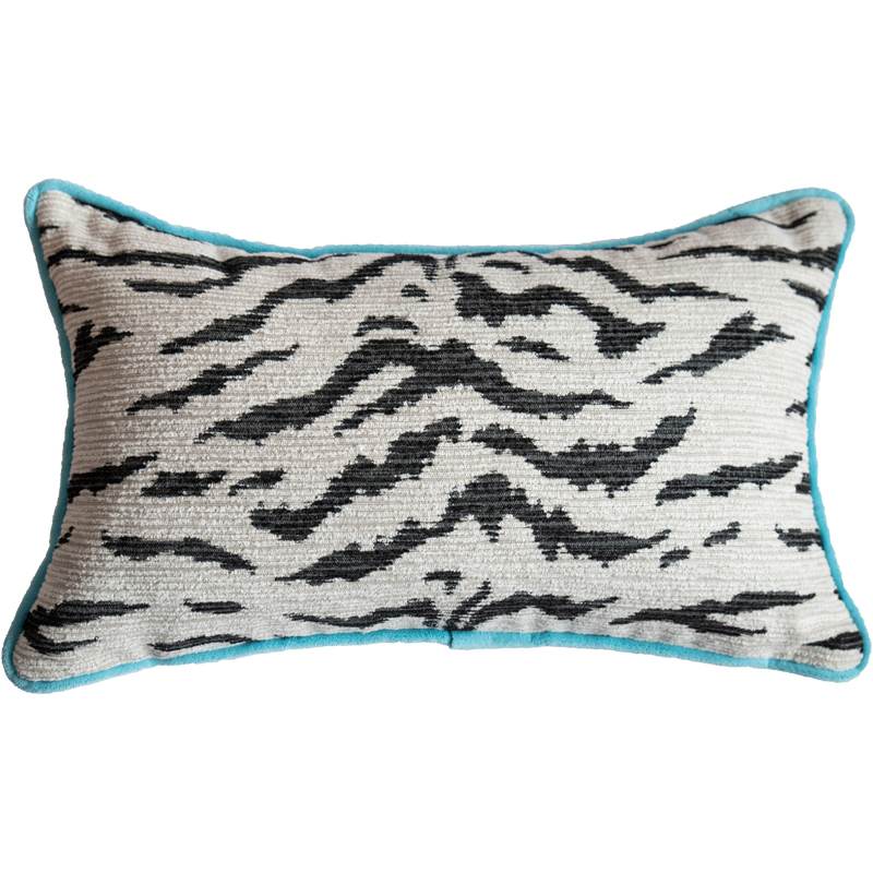 Pink Velvet and White Tiger Pillow-Pillow-Dwell Chic