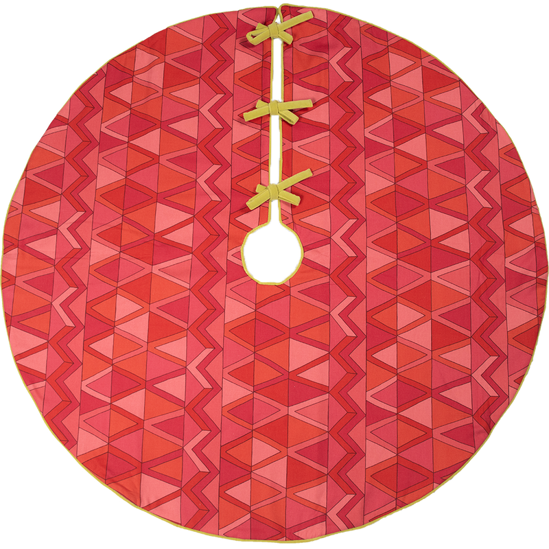 Dwell Chic-Pink, Red and Lime Green Patterned Tree Skirt-Tree Skirt