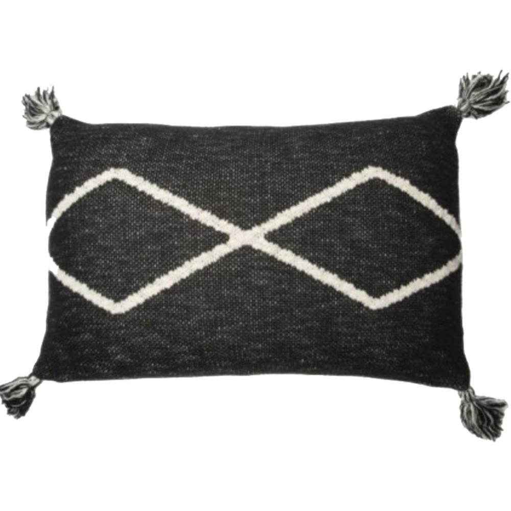 Black Knitted Pillow-Pillow-Dwell Chic